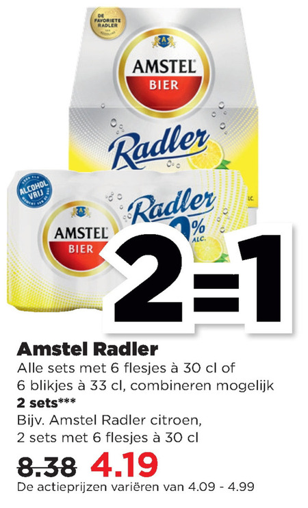 Amstel   radler bier folder aanbieding bij  Plus - details