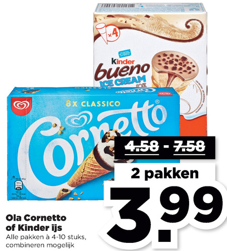 Kinder Bueno   ijscornets, ijslollies folder aanbieding bij  Plus - details