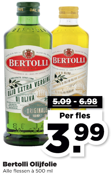 Bertolli   olijfolie folder aanbieding bij  Plus - details