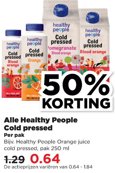 Healthy People   vruchtensap folder aanbieding bij  Plus - details