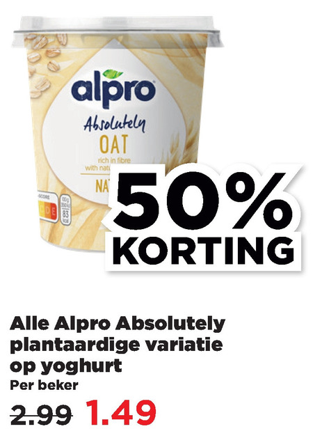 Alpro   soja yoghurt folder aanbieding bij  Plus - details