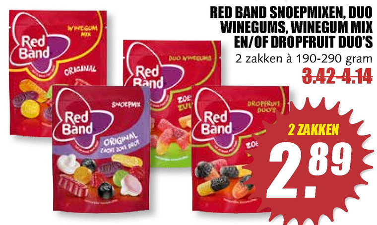 Red Band   drop, winegums folder aanbieding bij  MCD Supermarkt Basis - details