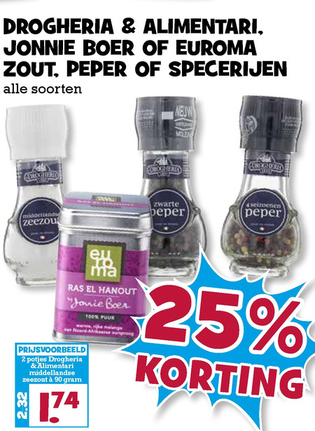 Jonnie Boer   kruidenmolen, kruiden folder aanbieding bij  Boons Markt - details