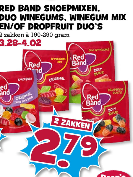 Red Band   drop, snoep folder aanbieding bij  Boons Markt - details