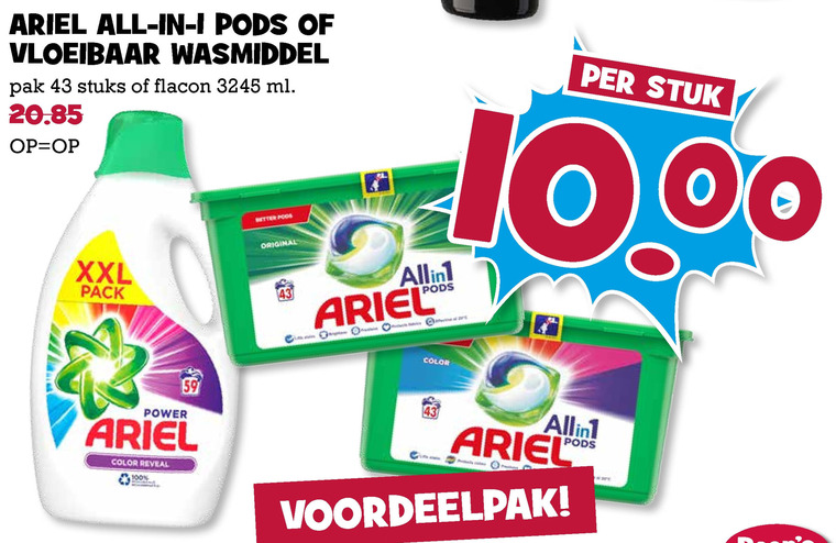 Ariel   wasmiddel folder aanbieding bij  Boons Markt - details