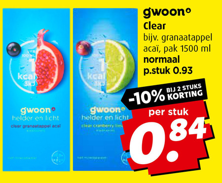 Gwoon   fruitdrank folder aanbieding bij  Boni - details