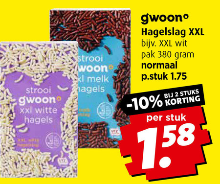 Gwoon   hagelslag folder aanbieding bij  Boni - details