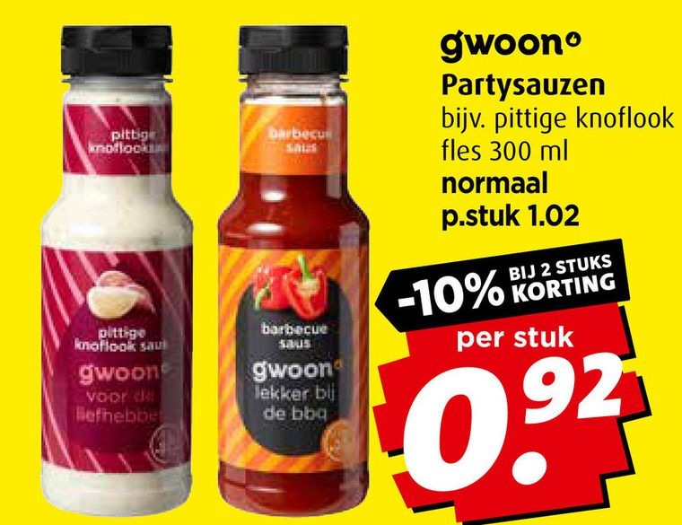 Gwoon   snacksaus folder aanbieding bij  Boni - details