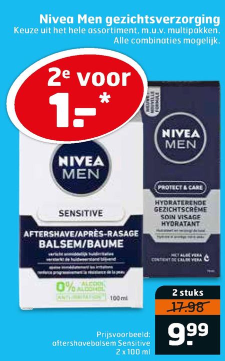 Nivea   aftershave balsem, heren gezichtsverzorging folder aanbieding bij  Trekpleister - details