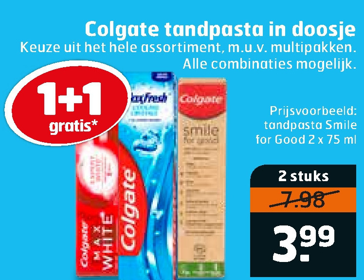 Colgate   tandpasta folder aanbieding bij  Trekpleister - details