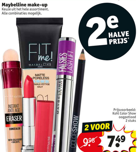 Maybelline   oogschaduw, lipgloss folder aanbieding bij  Kruidvat - details