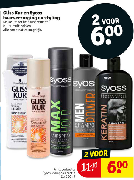 Syoss   conditioner, hairspray folder aanbieding bij  Kruidvat - details