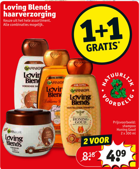 Garnier Loving Blends   conditioner, shampoo folder aanbieding bij  Kruidvat - details