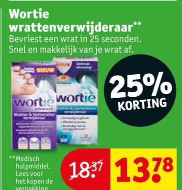 Wortie   wrattenverwijderaar folder aanbieding bij  Kruidvat - details