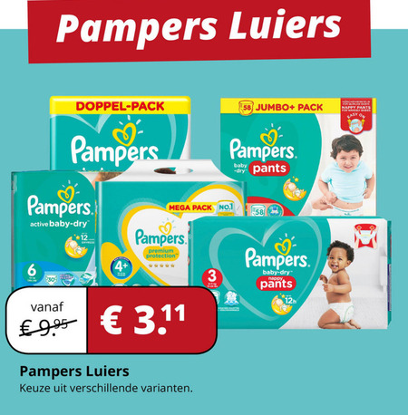 Pampers   luiers, luierbroekjes folder aanbieding bij  Voordeeldrogisterij.nl - details