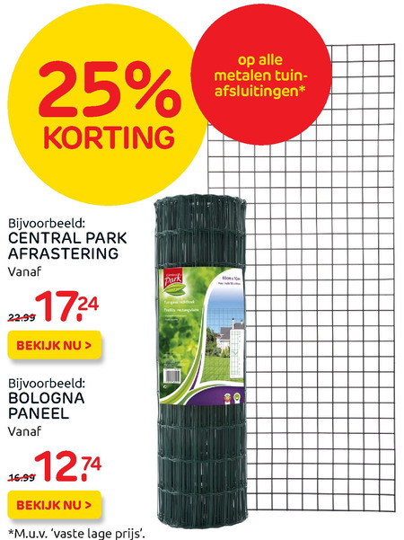 Central Park   tuingaas, afrastering folder aanbieding bij  Praxis - details