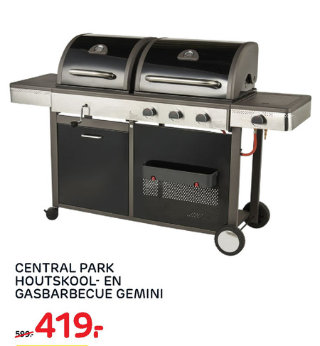 vacht Onleesbaar veel plezier Central Park gasbarbecue, houtskool barbecue folder aanbieding bij Praxis -  details