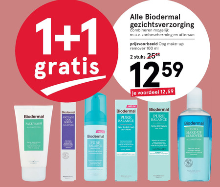 Biodermal   gezichtsverzorging, dagcreme folder aanbieding bij  Etos - details