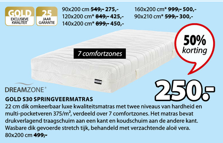 Dreamzone   matras folder aanbieding bij  Jysk - details