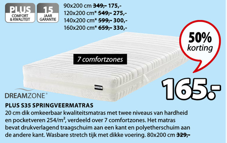 Dreamzone   matras folder aanbieding bij  Jysk - details