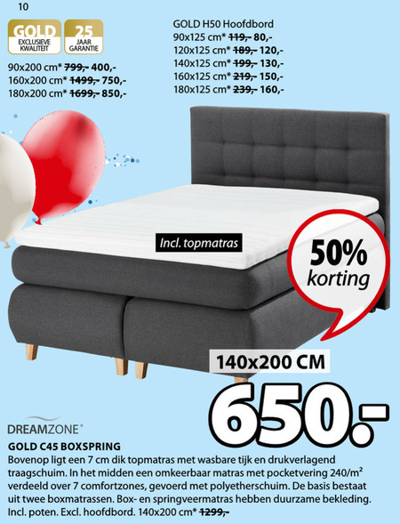 Dreamzone   boxspring folder aanbieding bij  Jysk - details