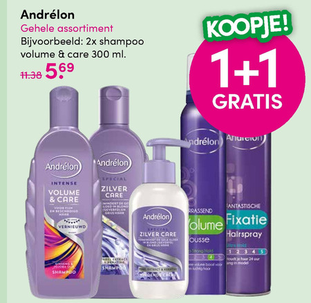 Andrelon   haargel, cremespoeling folder aanbieding bij  DA - details