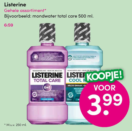 Listerine   mondwater folder aanbieding bij  DA - details