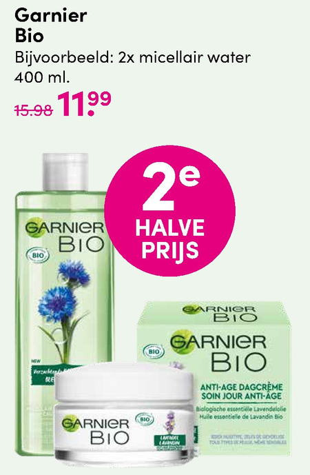 Garnier bio   gezichtsreiniging, nachtcreme folder aanbieding bij  DA - details