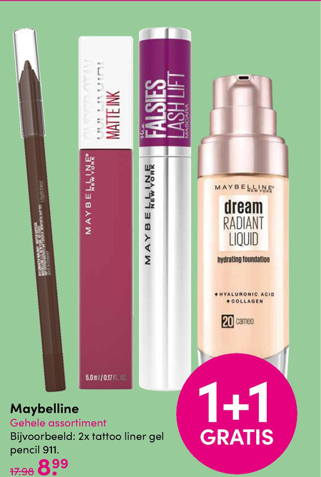 Maybelline   nagellak, lipstick folder aanbieding bij  DA - details