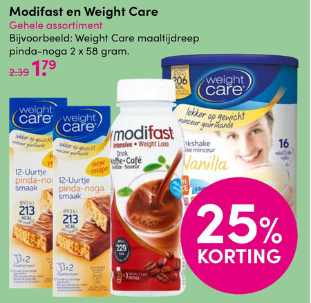 Modifast   afslankmaaltijd folder aanbieding bij  DA - details