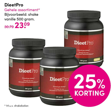 DieetPro   afslankmaaltijd folder aanbieding bij  DA - details