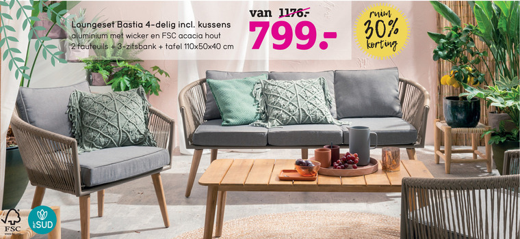 Le Sud   loungeset folder aanbieding bij  Leenbakker - details