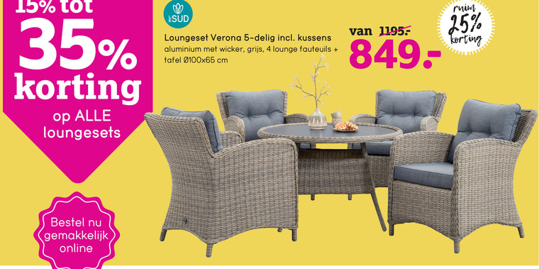 Le Sud   loungeset folder aanbieding bij  Leenbakker - details