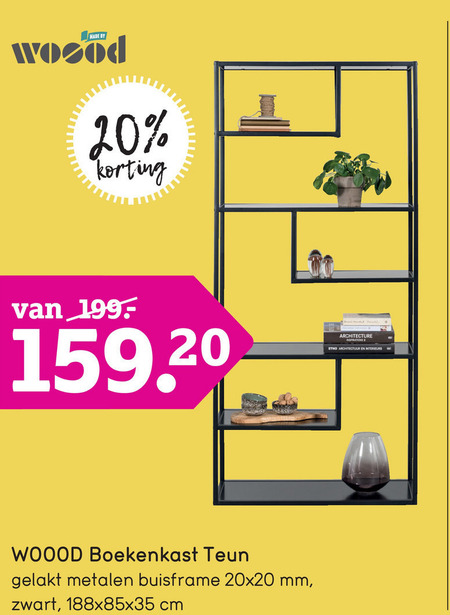 Woood   staand wandrek folder aanbieding bij  Leenbakker - details