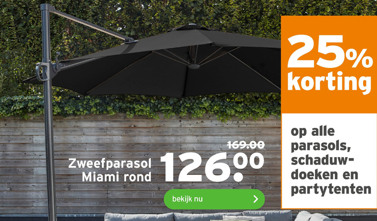 Drastisch Convergeren ozon parasol, zweefparasol folder aanbieding bij Gamma - details