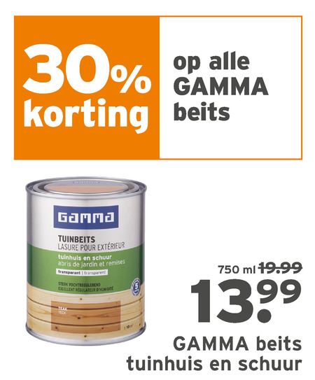 Gamma Huismerk   beits folder aanbieding bij  Gamma - details