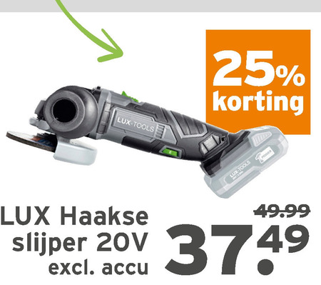 Lux   haakse slijper folder aanbieding bij  Gamma - details