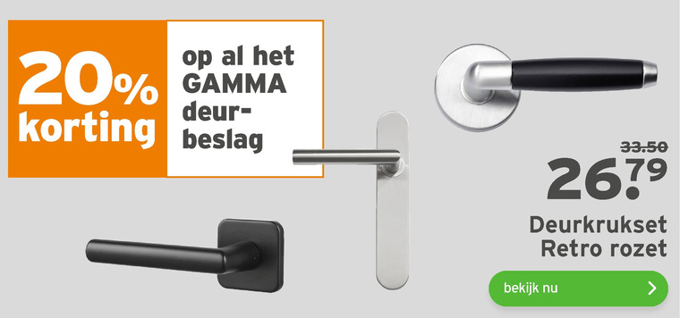 Succesvol bijstand machine Gamma Huismerk deurbeslag, deurkruk folder aanbieding bij Gamma - details