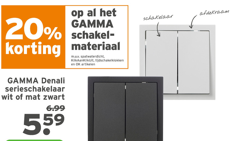 punch Rechtsaf potlood Gamma Huismerk schakelmateriaal folder aanbieding bij Gamma - details