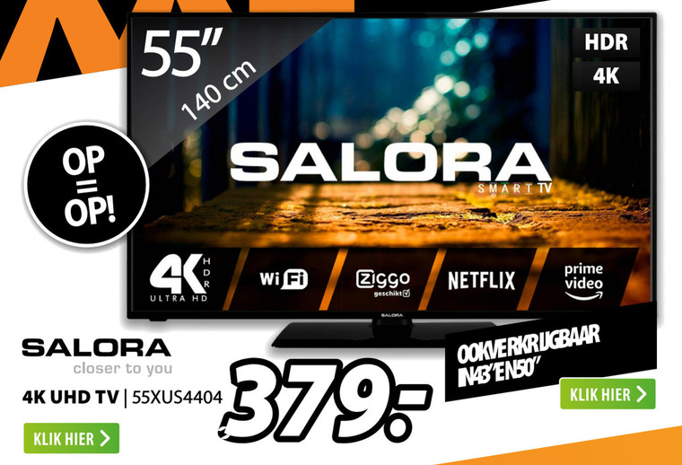 Salora   4k ultrahd televisies folder aanbieding bij  Expert - details