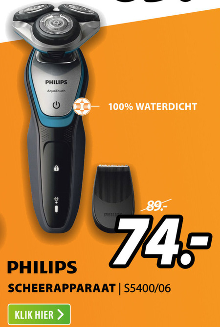 Philips   elektrisch scheerapparaat folder aanbieding bij  Expert - details