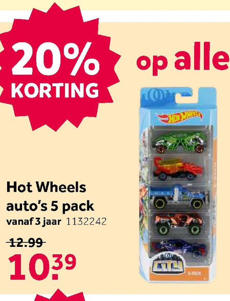 Hot Wheels   miniatuur auto folder aanbieding bij  Intertoys - details