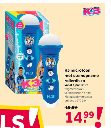 K3   speelmicrofoon folder aanbieding bij  Intertoys - details