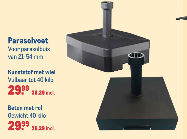 parasolvoet folder aanbieding bij -