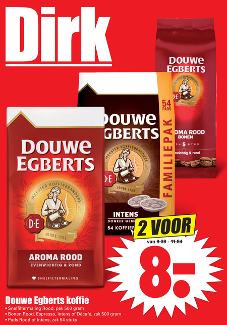 Douwe Egberts   koffiepad, koffie folder aanbieding bij  Dirk - details