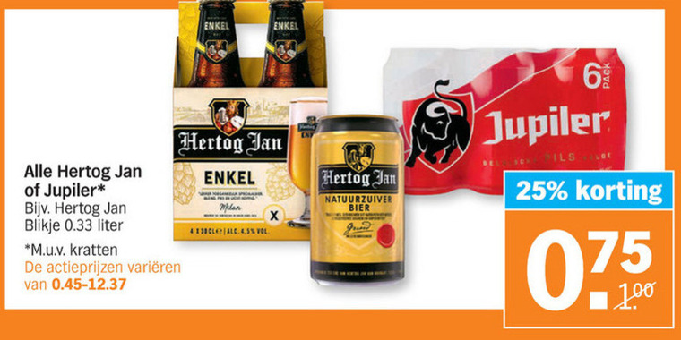 Jupiler   bokbier, blikje bier folder aanbieding bij  Albert Heijn - details