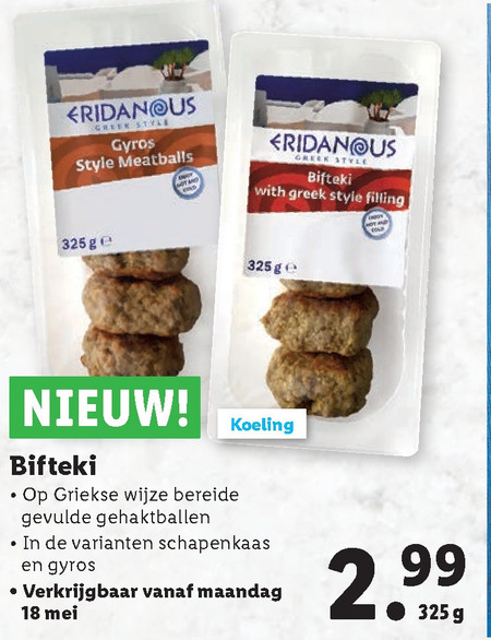 Eridanous   gehaktballetjes folder aanbieding bij  Lidl - details