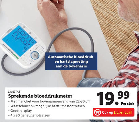 variabel overeenkomst Matrix Sanitas bloeddrukmeter folder aanbieding bij Lidl - details