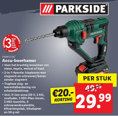 Parkside   boorhamer folder aanbieding bij  Lidl - details