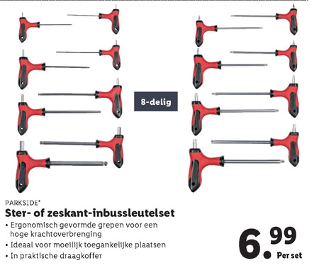 Parkside   stiftsleutelset, inbussleutel folder aanbieding bij  Lidl - details